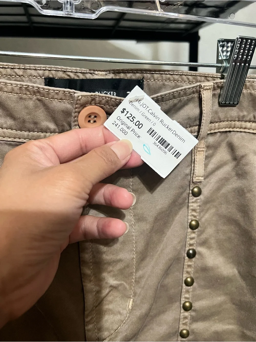 NWT Calvin Rucker Tan Studded Pants
